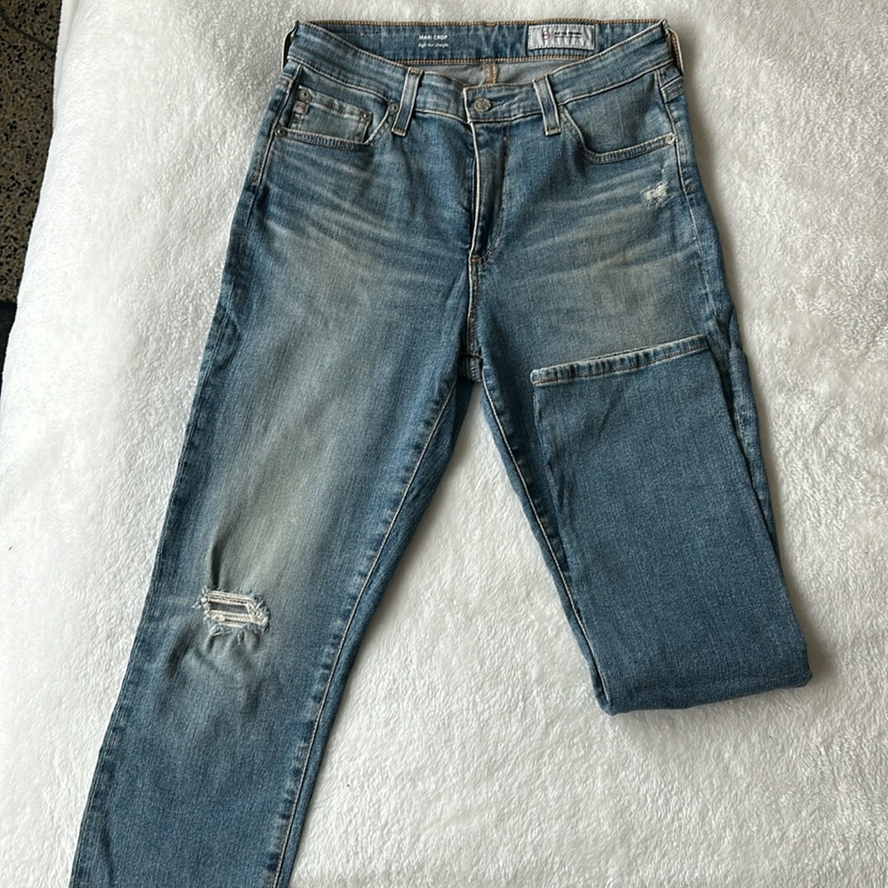 AG DENIM | Mari Crop: high rise straight leg | size: 29R | lightly worn